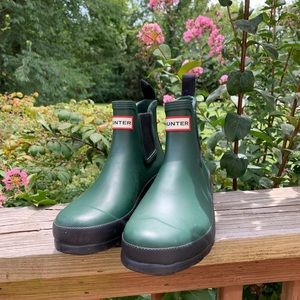 Hunter Green Chelsea Rain Boots